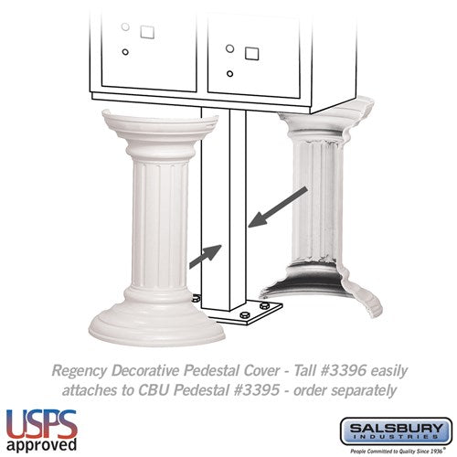 Regency Decorative Pedestal Cover - Tall - White