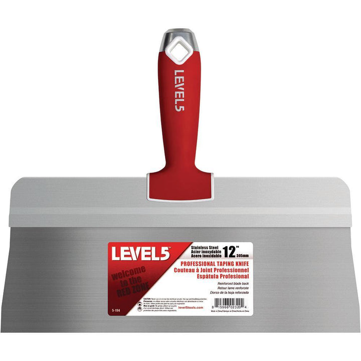 12 in. Stainless Steel Big Back Taping Knife with Soft Grip Handle - Super Arbor
