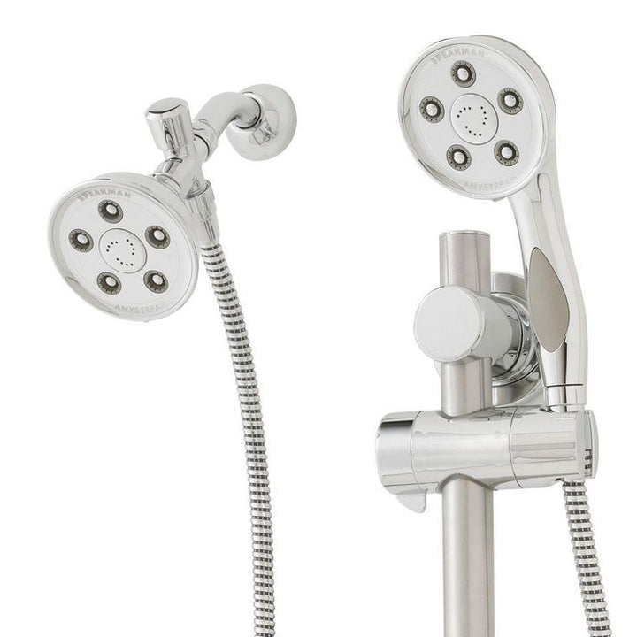 3-spray 3.75 in. Dual Shower Head and Handheld Shower Head in Brushed Nickel