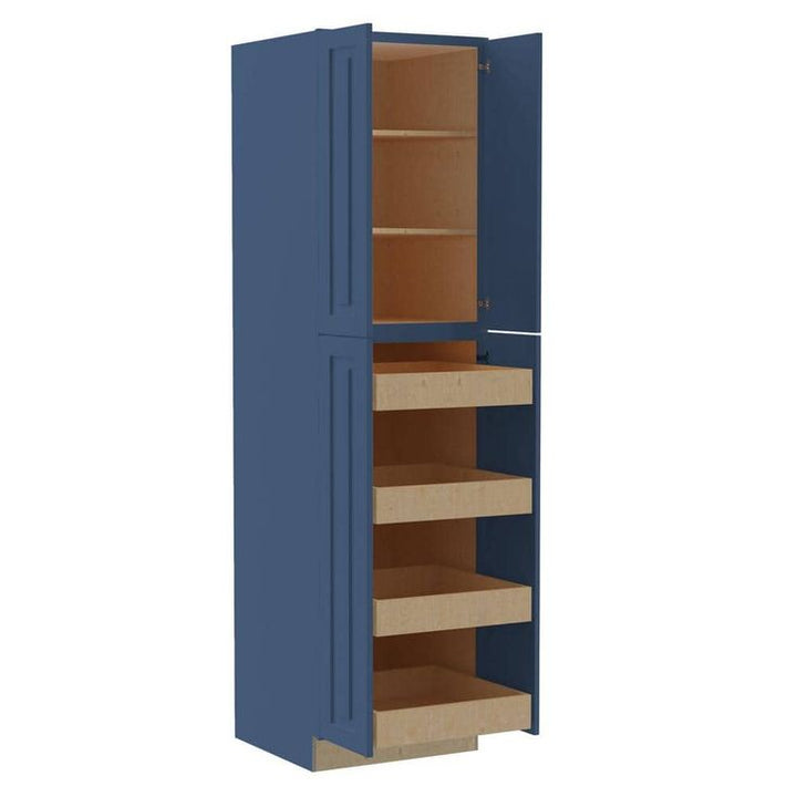 Home Decorators Collection Grayson 24 in. W x 24 in. D x 90 in. H Assembled Plywood Pantry Kitchen Cabinet in Pearl Gray with 4ROT Soft Close