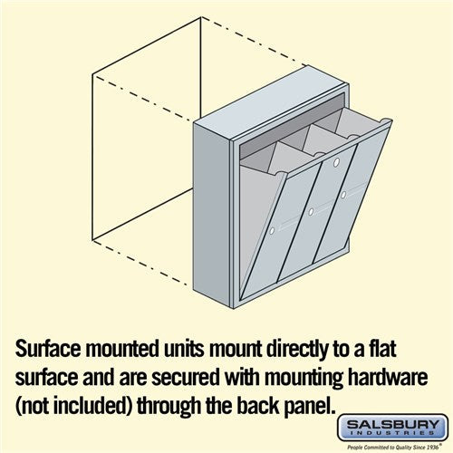 3-Door Aluminum Vertical Mailbox with Private Access and Secure Locks