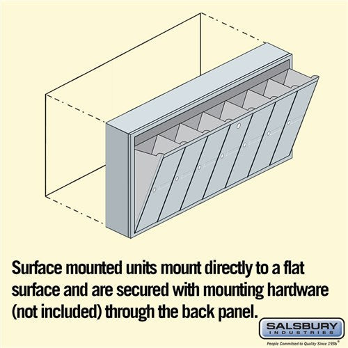 7-Door Aluminum Vertical Mailbox with Private Access and Secure Locks