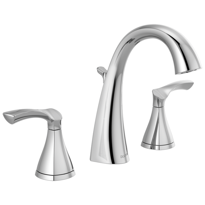 Delta Sandover Chrome 2-Handle Widespread WaterSense Bathroom Sink Faucet with Drain, 35748LF