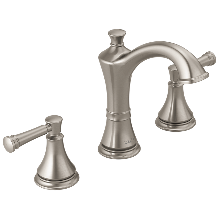 Delta Valdosta SpotShield Brushed Nickel 2-Handle Widespread WaterSense Bathroom Sink Faucet with Drain