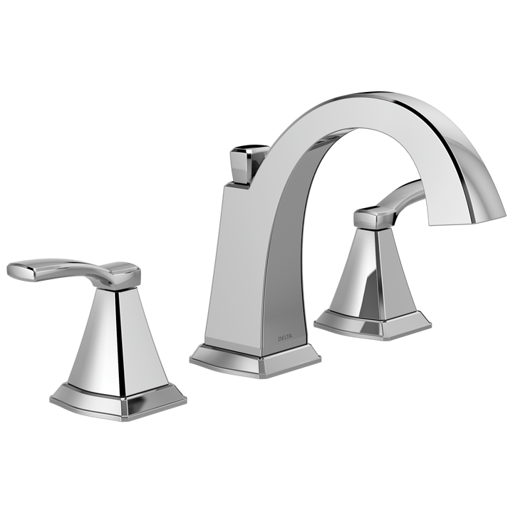 Delta Flynn Chrome 2-Handle Widespread WaterSense Bathroom Sink Faucet with Drain