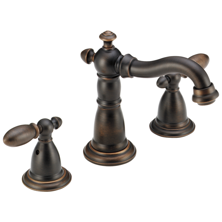 Delta Victorian Venetian Bronze 2-Handle Widespread WaterSense Bathroom Sink Faucet with Drain