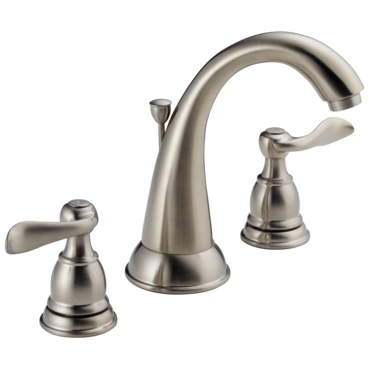 Delta Windemere Brushed Nickel 2-Handle Widespread WaterSense Bathroom Sink Faucet with Drain, 35996LF-BN-ECO