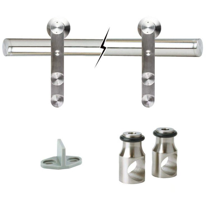 72 in. Stainless Steel Top Mount Sliding Barn Door Track and Hardware Kit