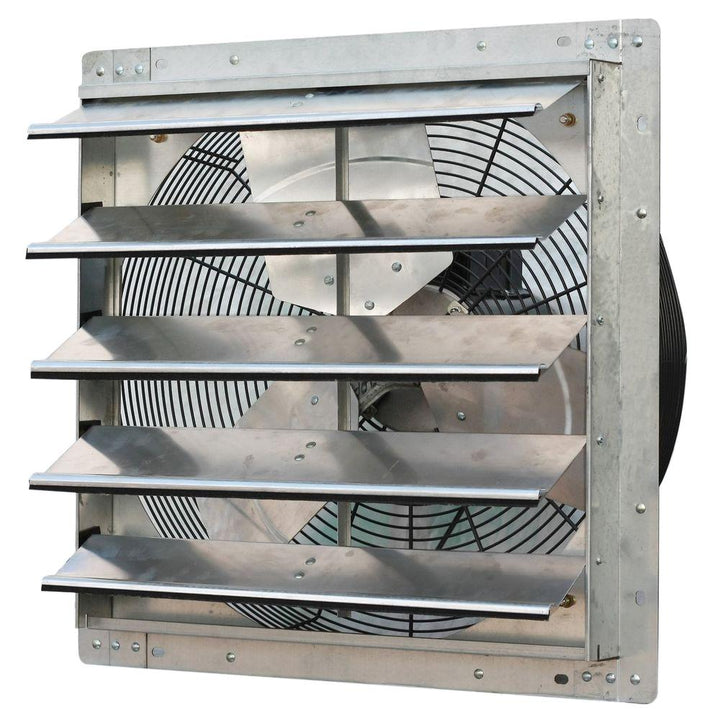 3368 CFM Silver Electric Powered Gable Mount Shutter Fan/Vent - Super Arbor