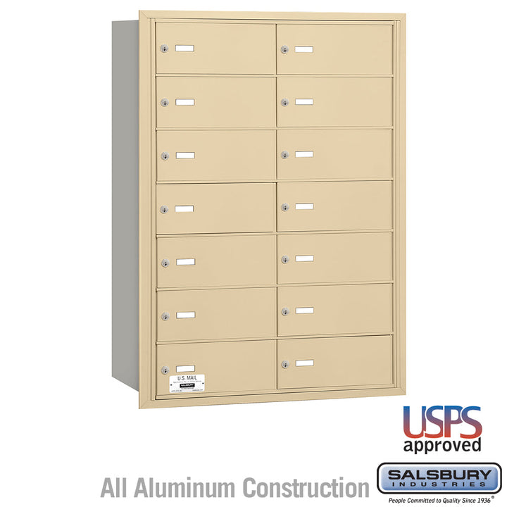 14-Door Rear-Loading Mailbox with Secure Locks and USPS Approval