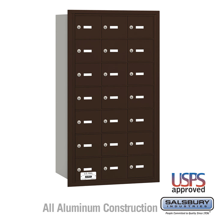 Bronze Rear Loading Mailbox with 21 Doors - USPS Approved