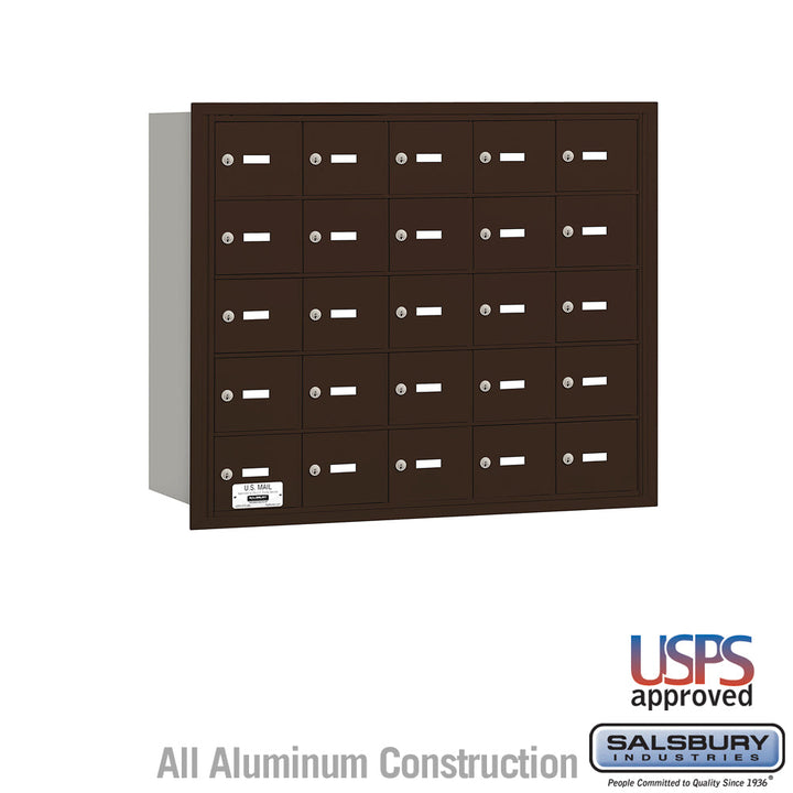 Bronze Rear-Loading Mailbox with 25 A-Size Doors - USPS Approved