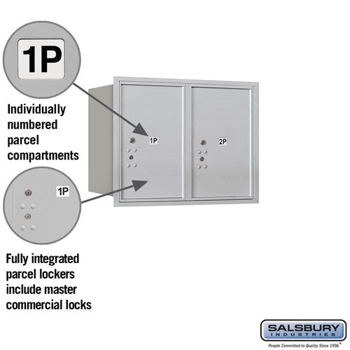 6-Door High Recessed Mounted Parcel Locker with Rear Loading
