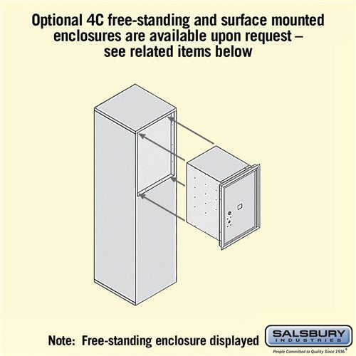 6 Door High Recessed Mounted 4C Horizontal Parcel Locker with Private Access - Front Loading