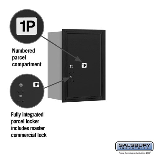 6-Door High Recessed Mounted Parcel Locker with Rear Loading and Private Access