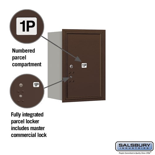 6-Door High Recessed Mounted Parcel Locker with USPS Access - Rear Loading