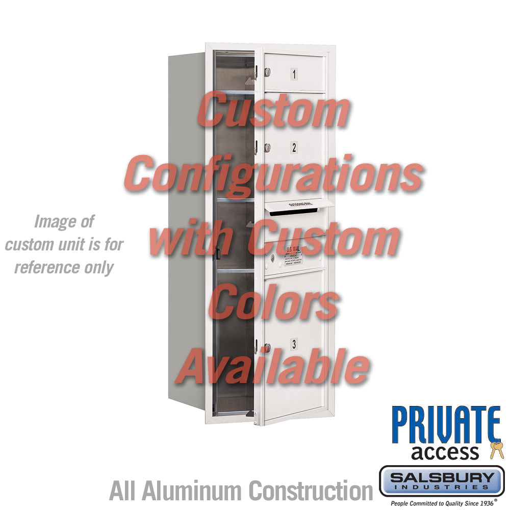 Recessed Mounted 4C Horizontal Mailbox - 10 Door High Unit - Single Column - Custom Color - Front Loading - Private Access