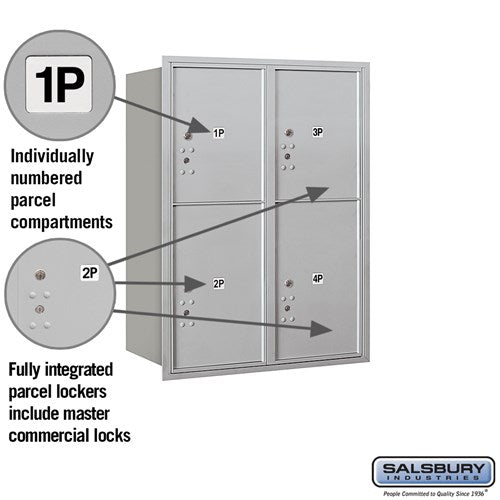 11-Door Recessed Mounted Parcel Locker with Private Access and Rear Loading