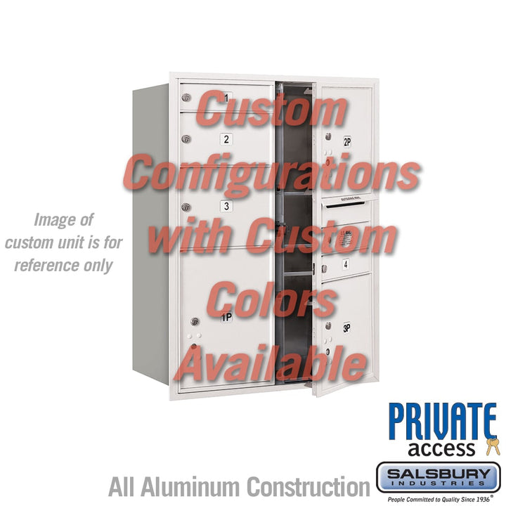 Recessed Mounted 4C Horizontal Mailbox - 11 Door High Unit - Double Column - Custom Color - Front Loading - Private Access