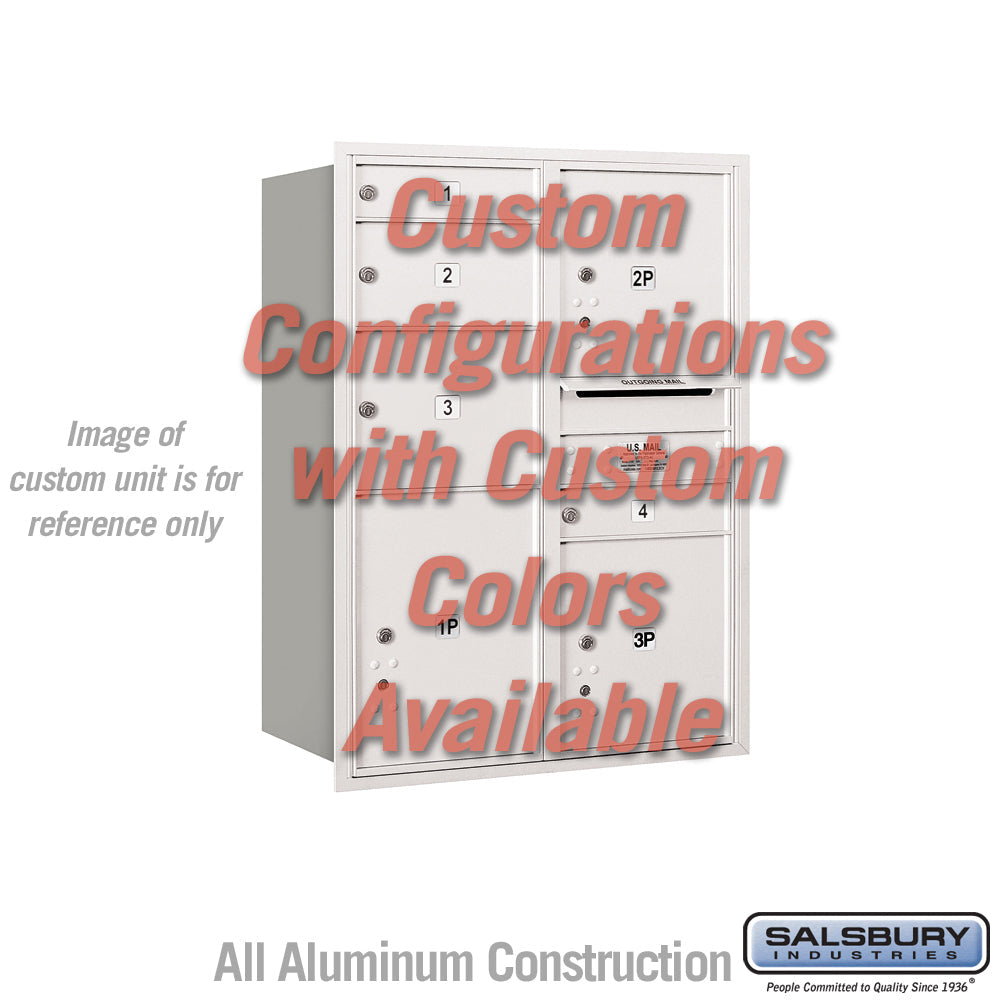 Recessed Mounted 4C Horizontal Mailbox - 11 Door High Unit - Double Column - Rear Loading - USPS Access