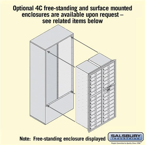 Maximum Height Recessed Mounted 4C Horizontal Mailbox with 29 Doors - Bronze - Private Access