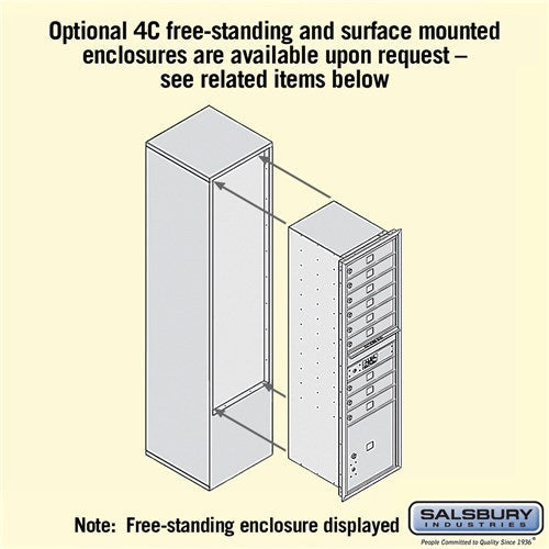 Maximum Height Recessed Mounted Mailbox with 15 Doors and 3 Parcel Lockers in Sandstone