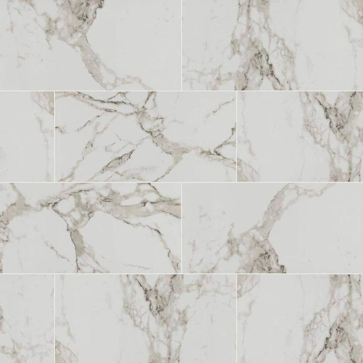Crystal Bianco 12 in. x 24 in. Polished Porcelain Floor and Wall Tile (16 sq. ft./Case)