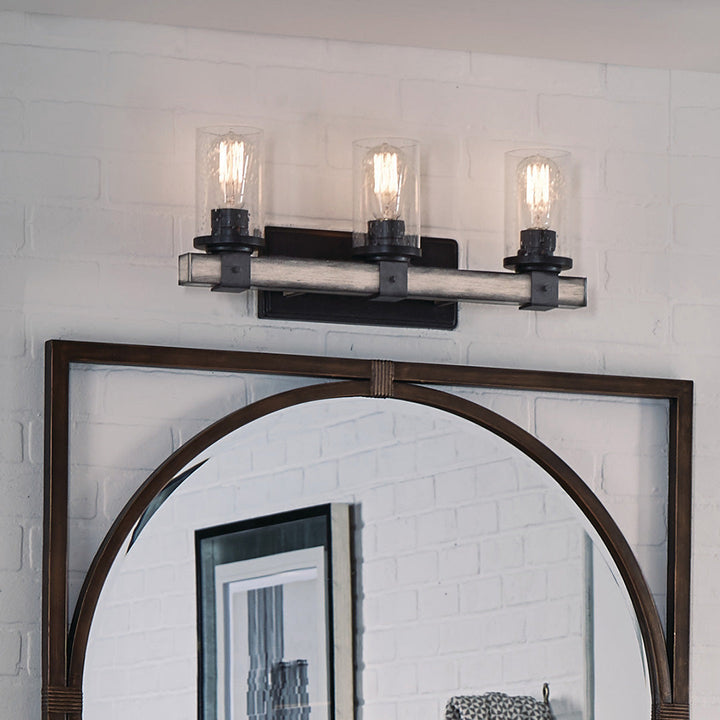 Kichler Barrington 3-Light Vanity Light, Anvil Iron, 22 in. L x 5.69 in. W x 9 in. H