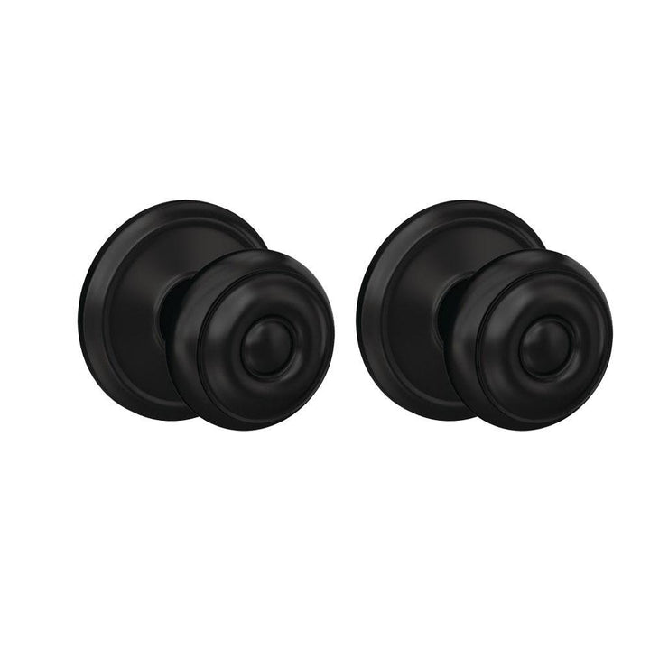 Custom Georgian Matte Black Alden Trim Dummy Door Knob (2-pack) - Super Arbor