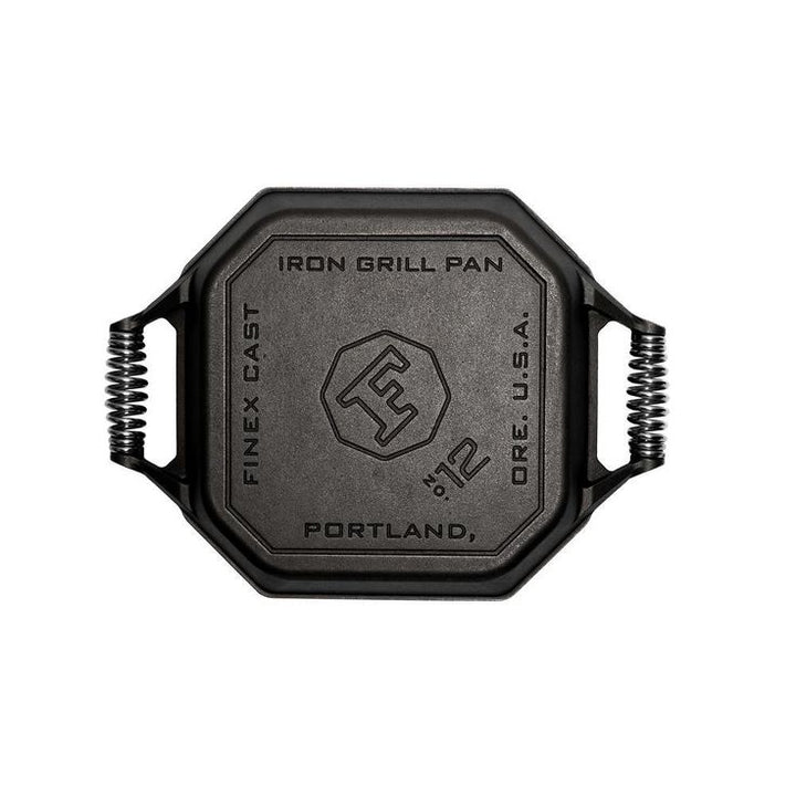 Cast Iron Collection 12 in. Cast Iron Grill Pan in Black