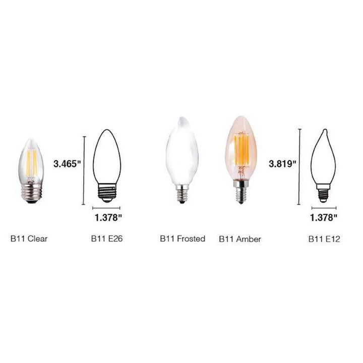 Halco Lighting Technologies 25-Watt Equivalent 2-Watt B11 2700K Dimmable LED Clear Filament Antique Vintage Light Bulb Warm White