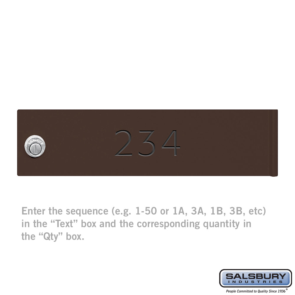 Custom Door Engraving - Black Filled for Bronze 4C Horizontal Mailbox and Parcel Locker Door
