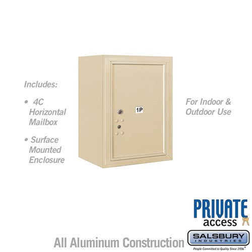 6 Door High Surface Mounted 4C Horizontal Parcel Locker with 1 Parcel Locker in Sandstone for Private Access