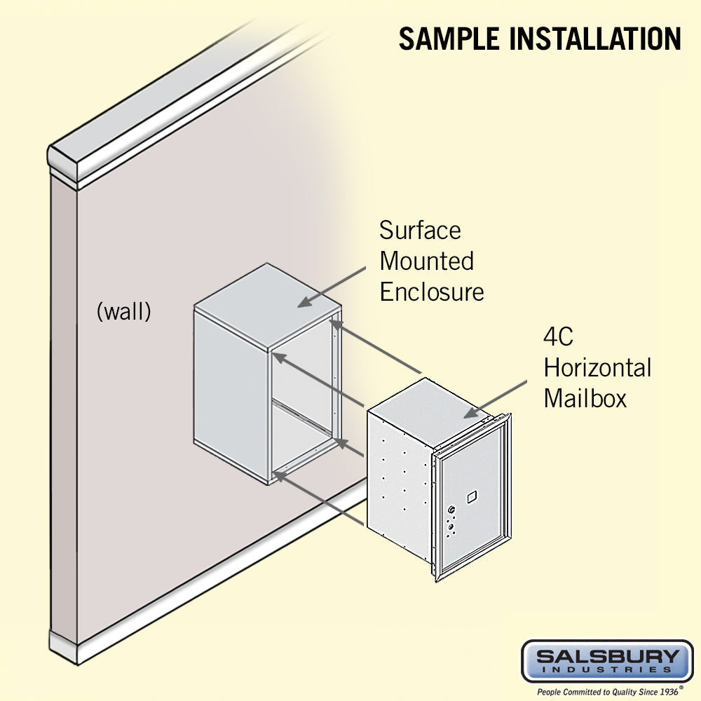 6 Door High Surface Mounted 4C Horizontal Parcel Locker with Private Access in Bronze