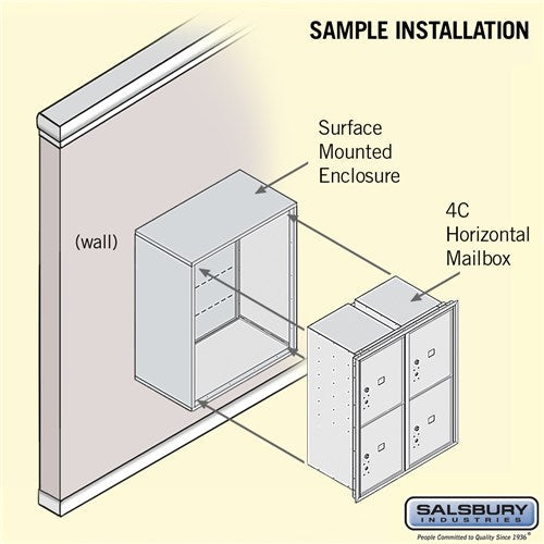 10-Door Surface Mounted Parcel Locker with 4 Parcel Lockers for Private Access