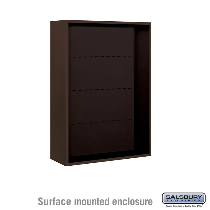 Surface Mounted Enclosure for Double Column Mailboxes - Bronze