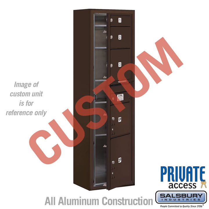 Surface Mounted 4C Horizontal Mailbox Unit - Maximum Height - Bronze - Front Loading - Private Access