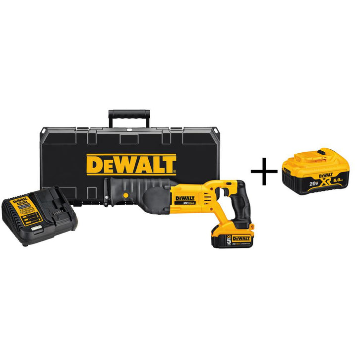 20-Volt MAX Lithium-Ion Cordless Reciprocating Saw Kit with Bonus 6.0 Ahr Battery Pack - Super Arbor