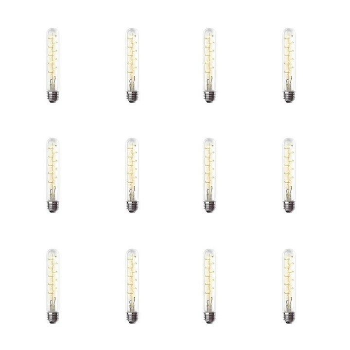 Feit Electric 40W Equivalent T10 Dimmable LED Clear Glass Vintage Edison Large Light Bulb w/ Spiral Filament Bright White (12-Pack)