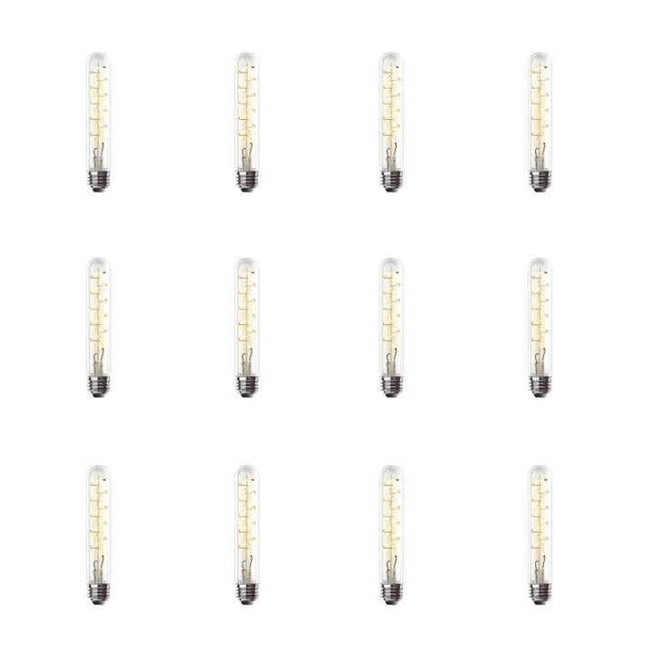 Feit Electric 40-Watt Equivalent T10 Dimmable LED Clear Glass Vintage Edison Large Light Bulb w/ Spiral Filament Soft White (12-Pack)