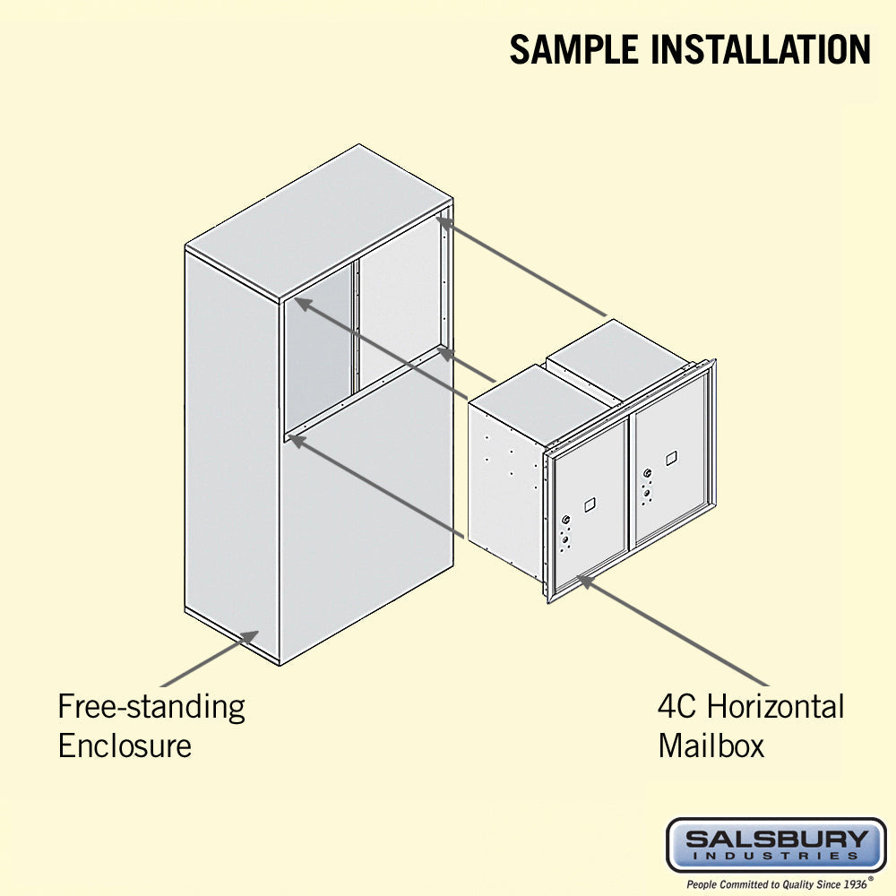 6 Door High Free-Standing Parcel Locker with 2 Parcel Lockers in Aluminum for Private Access