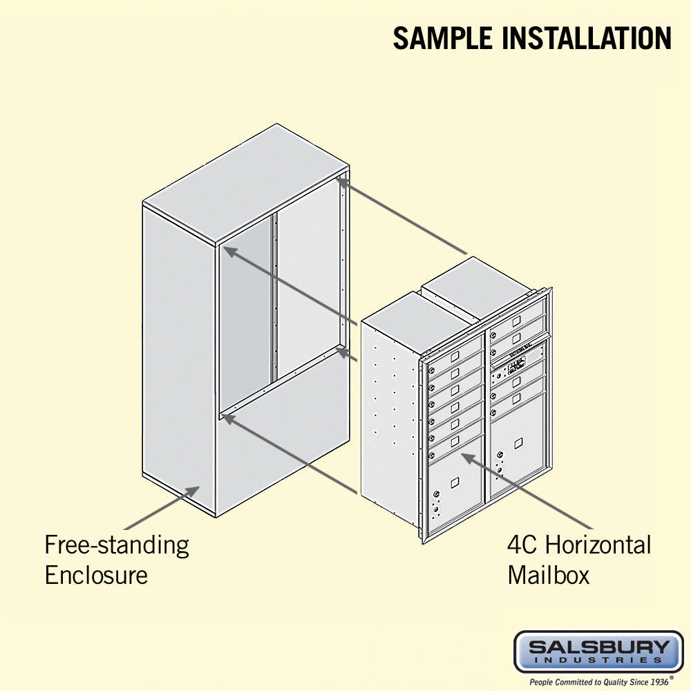 10 Door High Free-Standing 4C Horizontal Mailbox with Parcel Lockers in Bronze
