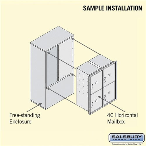 10 Door High Free-Standing Parcel Locker with 4 Parcel Lockers in Black for Private Access