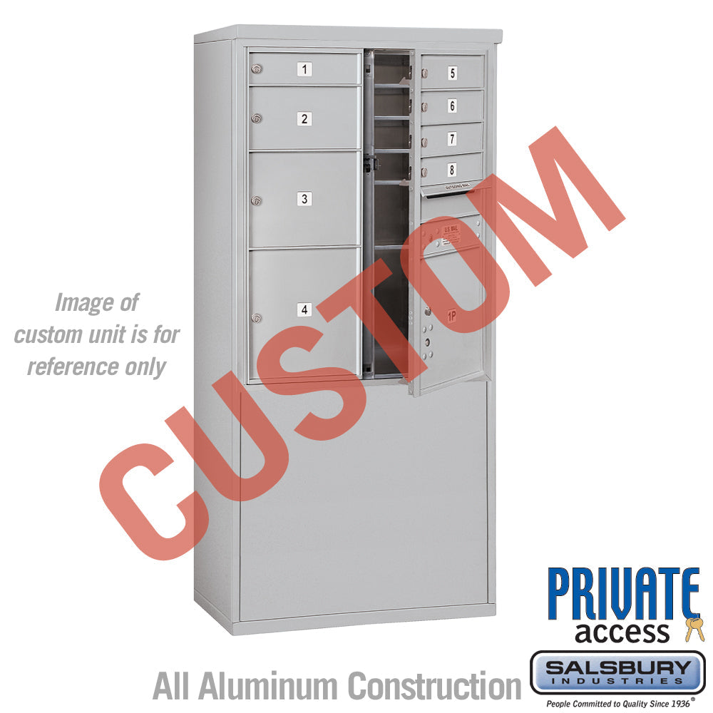 Free-Standing 4C Horizontal Mailbox Unit - 10 Door High - Double Column - Aluminum - Front Loading - Private Access