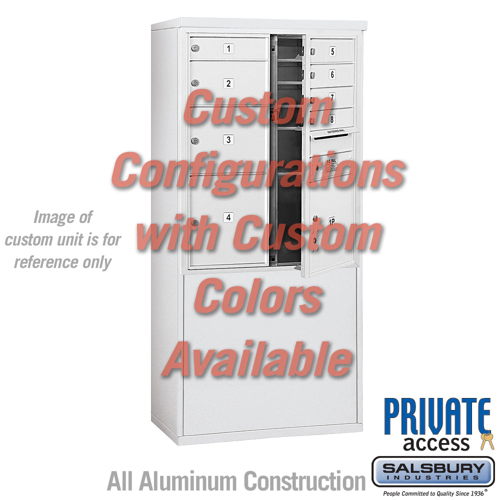 Free-Standing 4C Horizontal Mailbox Unit - 10 Door High, Double Column, Custom Color, Front Loading, Private Access