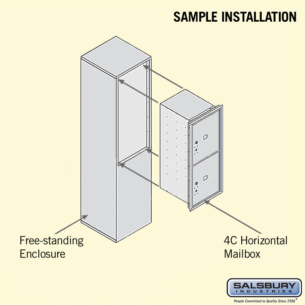 10-Door Free-Standing Parcel Locker with 2 Parcel Lockers, Aluminum, Private Access