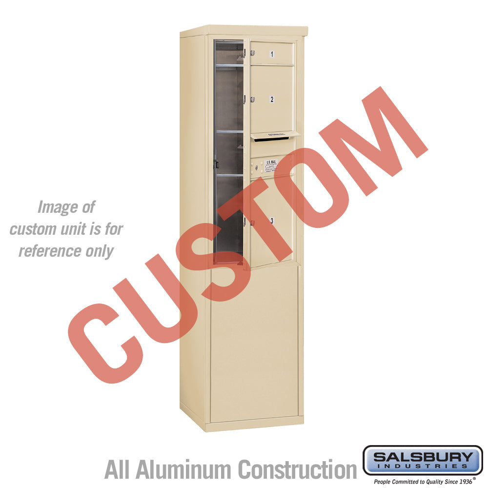Free-Standing 4C Horizontal Mailbox Unit - 10 Door High - Sandstone - USPS Access
