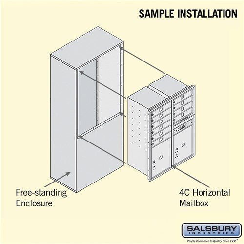 11-Door Free-Standing Mailbox with Parcel Locker, Aluminum, Private Access