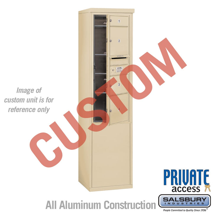 Free-Standing 4C Horizontal Mailbox Unit - 11 Door High - Sandstone - Front Loading - Private Access