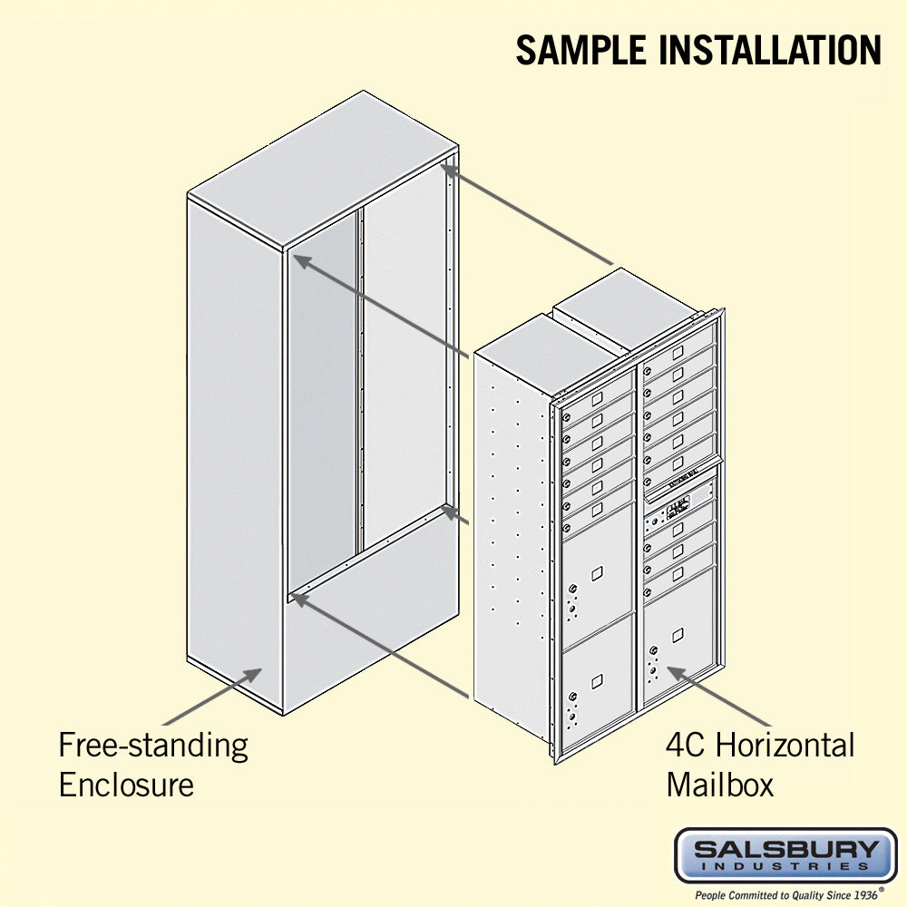 Maximum Height Free-Standing 4C Horizontal Mailbox with Parcel Lockers in Bronze